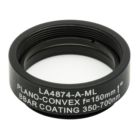 LA4874-A-ML - Плоско-выпуклая линза, диаметр: 1", материал: UVFS, оправа с резьбой: SM1, f = 150.0 мм, покрытие: 350 - 700 нм, Thorlabs