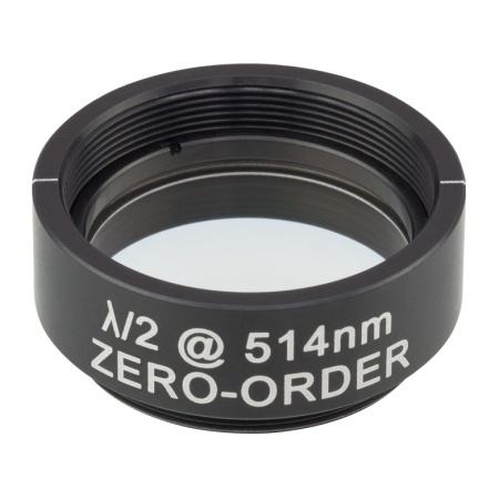 WPH10M-514 - Полуволновая пластинка нулевого порядка, Ø1", оправа с резьбой SM1, рабочая длина волны: 514 нм, Thorlabs WPH10M-514 - Полуволновая пластинка нулевого порядка, Ø1", оправа с резьбой SM1, рабочая длина волны: 514 нм, Thorlabs