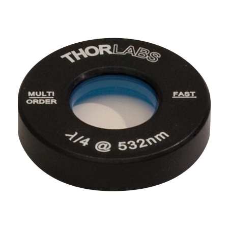 WPMQ05M-532 - Четвертьволновая фазовая пластинка множественного порядка, Ø1/2", оправа: Ø1", просветляющее покрытие: 532 нм, Thorlabs WPMQ05M-532 - Четвертьволновая фазовая пластинка множественного порядка, Ø1/2", оправа: Ø1", просветляющее покрытие: 532 нм, Thorlabs