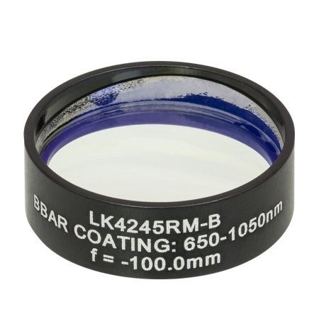 LK4245RM-B - Плоско-вогнутая цилиндрическая круглая линза из кварцевого стекла в оправе, фокусное расстояние: -100 мм, Ø1", просветляющее покрытие: 650 - 1050 нм, Thorlabs LK4245RM-B - Плоско-вогнутая цилиндрическая круглая линза из кварцевого стекла в оправе, фокусное расстояние: -100 мм, Ø1", просветляющее покрытие: 650 - 1050 нм, Thorlabs