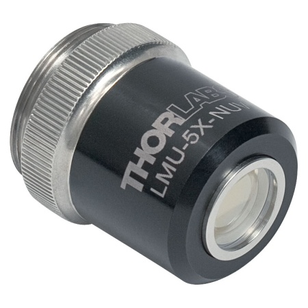 LMU-5X-NUV - Фокусирующий объектив MicroSpot, 5X, просветляющее покрытие: 325 - 500 нм, NA=0.13, Thorlabs