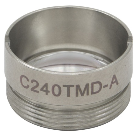C240TMD-A - Асферическая линза Geltech в оправе, f = 8.00 мм, NA = 0.5, просветляющее покрытие: 350-700 нм, Thorlabs