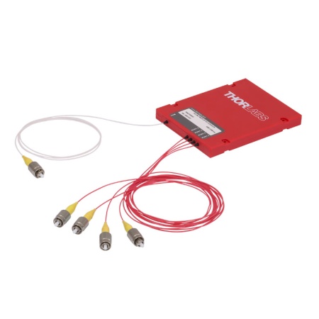 TWQ1550HF - Широкополосный оптический разветвитель, 1x4, оптоволокно: SM, рабочий диапазон: 1550 ± 100 нм, разделение сигнала: 25:25:25:25, разъем: FC/PC, Thorlabs