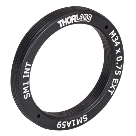 SM1A59 - Адаптер с внешней резьбой M34 x 0.75 и внутренней резьбой SM1, Thorlabs SM1A59 - Адаптер с внешней резьбой M34 x 0.75 и внутренней резьбой SM1, Thorlabs