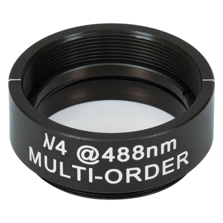 WPMQ10M-488 - Четвертьволновая фазовая пластинка множественного порядка, Ø1", оправа с резьбой SM1, просветляющее покрытие: 488 нм, Thorlabs WPMQ10M-488 - Четвертьволновая фазовая пластинка множественного порядка, Ø1", оправа с резьбой SM1, просветляющее покрытие: 488 нм, Thorlabs