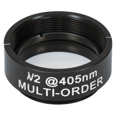 WPMH10M-405 - Полуволновая фазовая пластинка множественного порядка, Ø1", оправа с резьбой SM1, просветляющее покрытие: 405 нм, Thorlabs WPMH10M-405 - Полуволновая фазовая пластинка множественного порядка, Ø1", оправа с резьбой SM1, просветляющее покрытие: 405 нм, Thorlabs