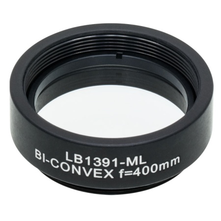 LB1391-ML - N-BK7 двояковыпуклая линза в оправе, Ø1", фокусное расстояние 400.0 мм, без покрытия, Thorlabs