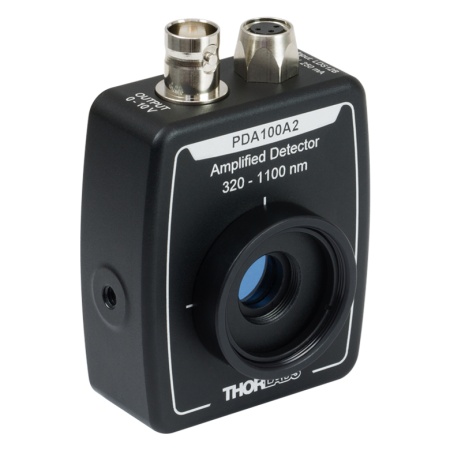 PDA100A2 - Si фотодетектор с усилителем, регулируемый коэффициент усиления, рабочий спектральный диапазон: 320-1100 нм, ширина полосы пропускания: 11 МГц, площадь активной области: 75.4 мм2, универсальные крепления: 8-32/M4, Thorlabs PDA100A2 - Si фотодетектор с усилителем, регулируемый коэффициент усиления, рабочий спектральный диапазон: 320-1100 нм, ширина полосы пропускания: 11 МГц, площадь активной области: 75.4 мм2, универсальные крепления: 8-32/M4, Thorlabs