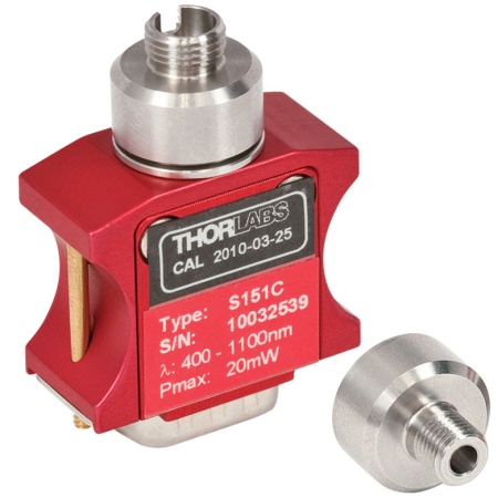 S151C - Фотодиодный датчик для измерения мощности в корпусе для соединения с оптоволокном, кремний, рабочий спектральный диапазон: 400 - 1100 нм, макс. мощность: 20 мВт, Thorlabs S151C - Фотодиодный датчик для измерения мощности в корпусе для соединения с оптоволокном, кремний, рабочий спектральный диапазон: 400 - 1100 нм, макс. мощность: 20 мВт, Thorlabs