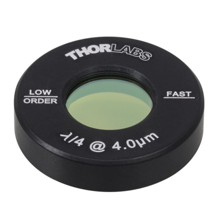 WPLQ05M-4000 - Четвертьволновая пластинка низкого порядка, диаметр: 1/2", в оправе, рабочая длина волны: 4.0 мкм, Thorlabs