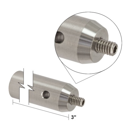 TR3V - Стержень для работы в вакууме, Ø1/2", сталь, винт с резьбой 8-32, резьбовое отверстие 1/4"-20, высота 3", Thorlabs