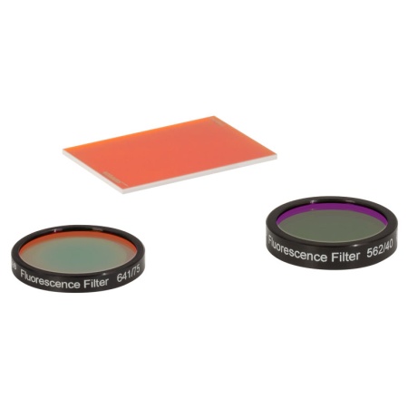 MDF-TOM - Набор фильтров для белка tdTomato: запирающий, дихроичный фильтры и фильтр возбуждения, Thorlabs MDF-TOM - Набор фильтров для белка tdTomato: запирающий, дихроичный фильтры и фильтр возбуждения, Thorlabs