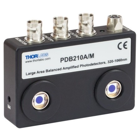 PDB210A/M - Балансный фотодетектор с большой площадью активной области, Si фотодиоды, рабочий диапазон: 320-1060 нм, крепления: M4, источник питания: 12 В, Thorlabs PDB210A/M - Балансный фотодетектор с большой площадью активной области, Si фотодиоды, рабочий диапазон: 320-1060 нм, крепления: M4, источник питания: 12 В, Thorlabs