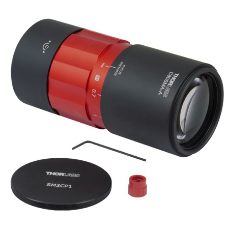 C80SMA-A - Оптоволоконный коллиматор для пучков большого диаметра, фокусное расстояние: 80 мм, разъем: SMA, просветляющее покрытие: 400 - 650 нм, Thorlabs