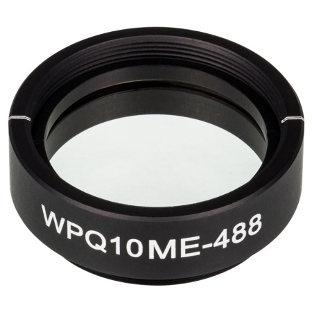 WPQ10ME-488 - Четвертьволновая пластинка из ЖК полимера в оправе, Ø1", рабочая длина волны: 488 нм, резьба: SM1, Thorlabs