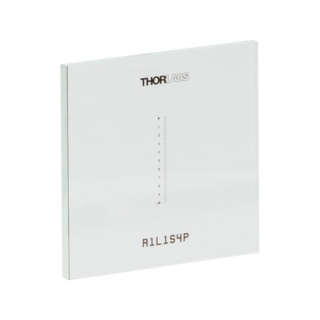 R1L1S4P - Объект-микрометр, шкала: 10 мм, деления: 100 мкм, 1" x 1", известково-натриевое стекло, Thorlabs