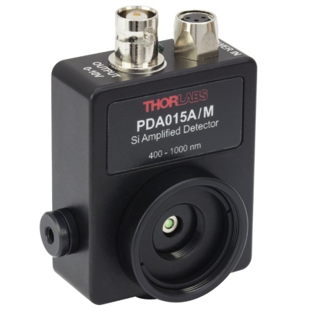 PDA015A/M - Кремниевый детектор с постоянным коэффициентом усиления, рабочий диапазон: 400 - 1000 нм, полоса пропускания: 380 МГц, 0.018 мм2, крепления: M4, Thorlabs PDA015A/M - Кремниевый детектор с постоянным коэффициентом усиления, рабочий диапазон: 400 - 1000 нм, полоса пропускания: 380 МГц, 0.018 мм2, крепления: M4, Thorlabs