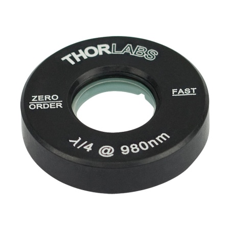 WPQ05M-980 - Четвертьволновая пластинка нулевого порядка, Ø1/2", оправа: Ø1", рабочая длина волны: 980 нм, Thorlabs