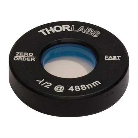 WPH05M-488 - Полуволновая пластинка нулевого порядка, Ø1/2", оправа: Ø1", рабочая длина волны: 488 нм, Thorlabs