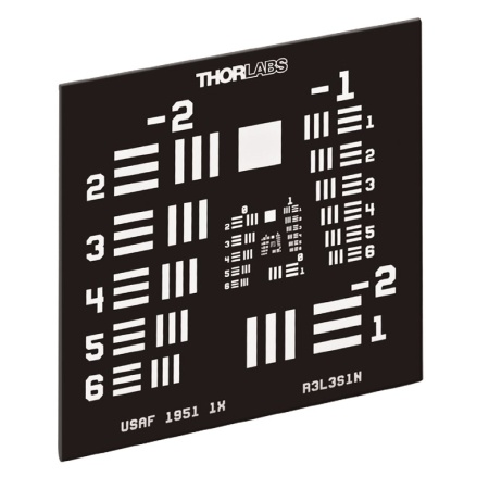 R3L3S1N - Таблица для измерения разрешающей способности (1951 USAF), 3" x 3", получение изображения при подсветке сзади, Thorlabs