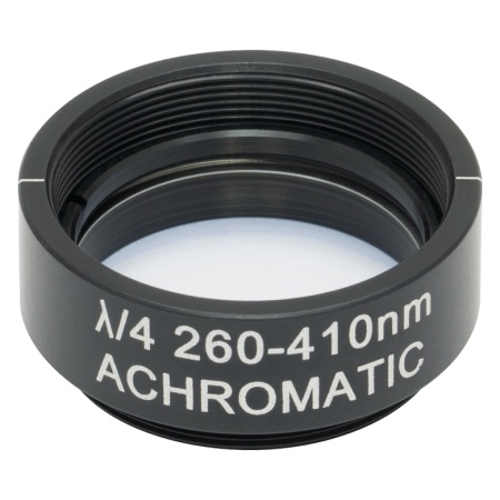 AQWP10M-340 - Ахроматическая четвертьволновая пластинка (λ/4), Ø1", оправа с резьбой: SM1, рабочий диапазон: 260 - 410 нм, Thorlabs