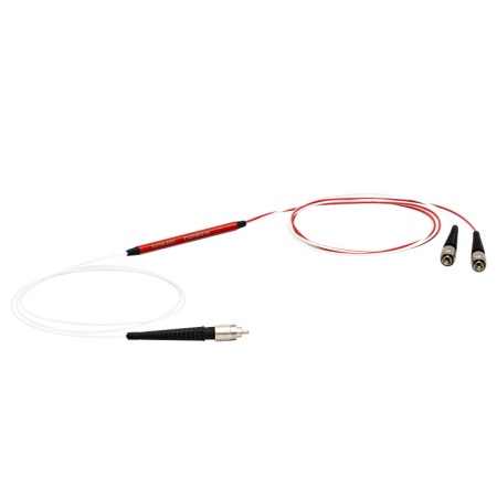 TT400R5F1B - Оптоволоконный разветвитель 1x2, многомодовые волокна, низкая концентрация OH, сердцевина: Ø400 мкм, 0.39 NA, деление сигнала: 50:50, FC/PC разъемы, Thorlabs