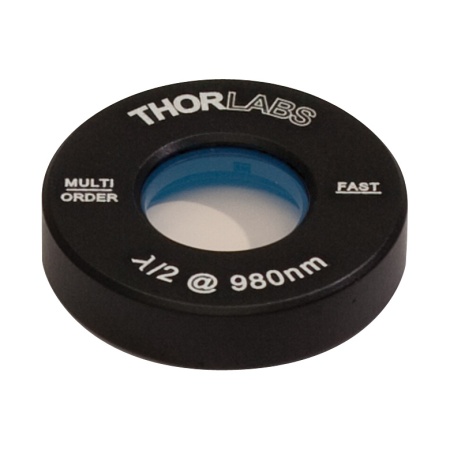 WPMH05M-980 - Полуволновая фазовая пластинка множественного порядка, Ø1/2", оправа: Ø1", просветляющее покрытие: 980 нм, Thorlabs